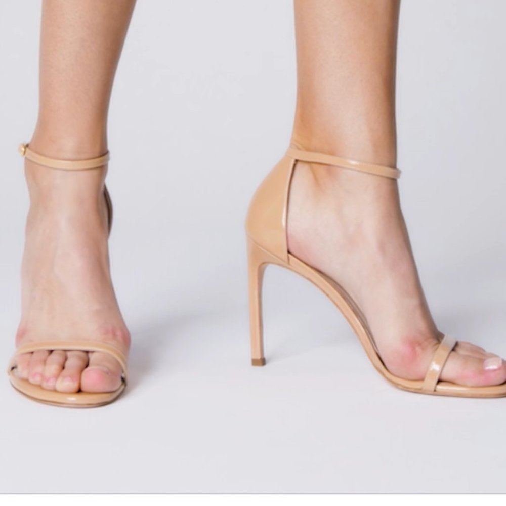 Stuart Weitzman Nudist Nunaked Ankle Strap Heels Size 5